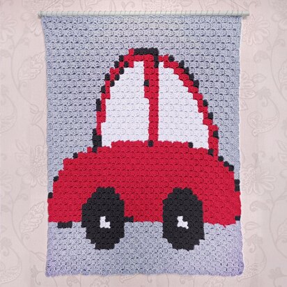 C2C - Little Red Car - Corner to Corner Blanket