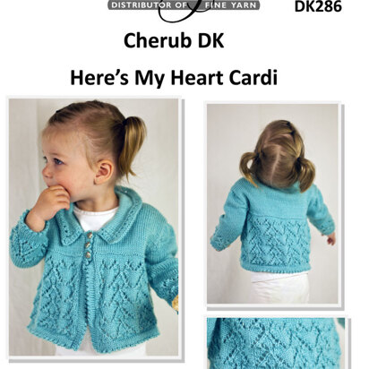 Here's My Heart Cardi in Cascade Cherub DK - DK286 - knitting pattern