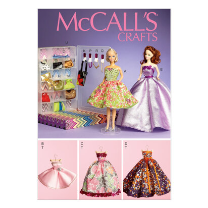 McCall's Formal Dresses Accessories Closet and Hangers for 11«" Doll M6903 - Paper Pattern Size O