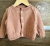 Round neck raglan sleeve cardi with cabled owls - P079