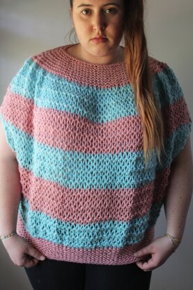 Knitted Pink and Blue Top