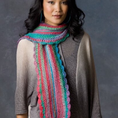 Learn Your Stitches Scarf in Red Heart Boutique Unforgettable - LW2850
