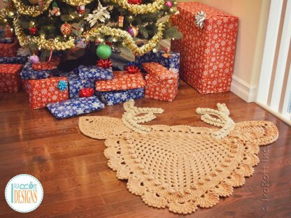 Blizzard the Reindeer Rug or Corner Doily Rug