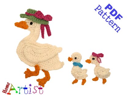 Duck crochet applique pattern