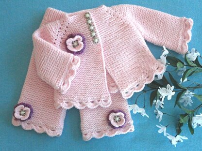 Knitting PATTERN Baby Cardigan Baby Pants Baby Hat and Shoes