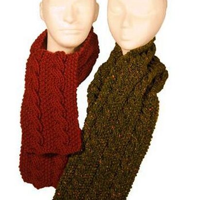 Easy Reversible Cable Scarves