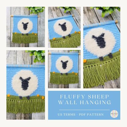 Fluffy Sheep Wall Hanging - US Terms