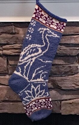 Christmas Heron Stocking