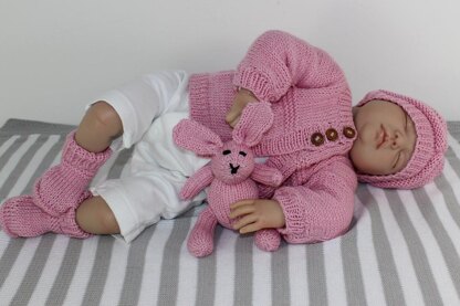 New Baby Matinee Coat & Bunny Set