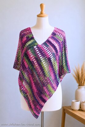 Crochet Pattern Summer Poncho RUSH #1 | Lightweight Shoulder Warmer with Lace Stitch Pattern PDF