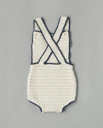 "Kristofer Crochet Romper" - Playsuit Crochet Pattern in MillaMia Naturally Soft Cotton