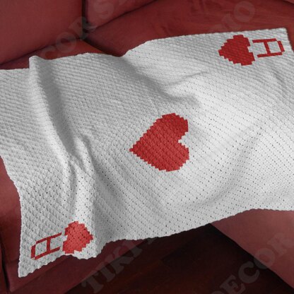 Ace of Hearts Blanket C2C CROCHET PATTERN