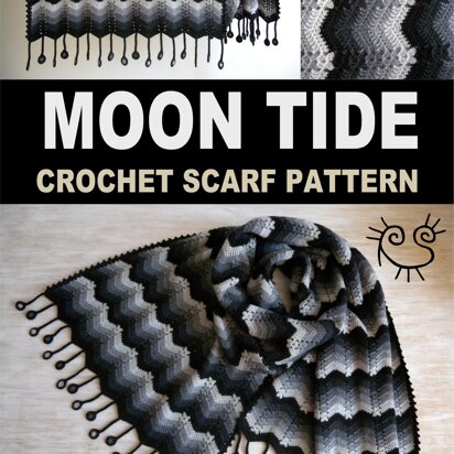 Moon Tide crochet scarf