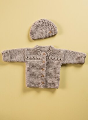 Babies Cardigan and Hat in Bergere de France Merinos 2,5 - 60376-08 - Downloadable PDF