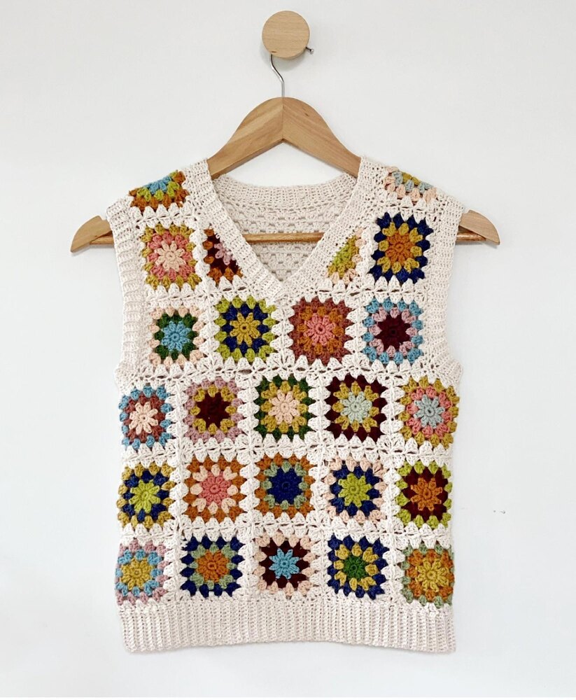 Edith Vest Crochet pattern by Little Golden Nook