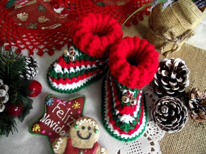 Christmas Baby Booties