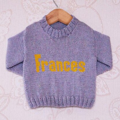 Intarsia - Frances Moniker Chart - Childrens Sweater