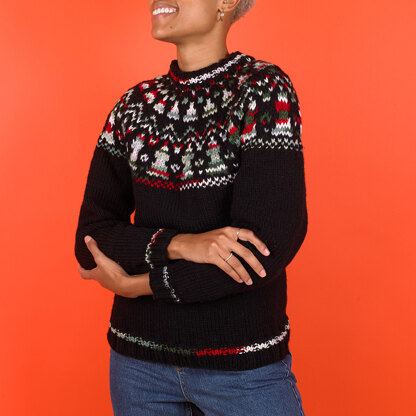 Yuletide Yoke Sweater - Free Knitting Pattern in Paintbox Yarns Simply Chunky & Chunky Pots