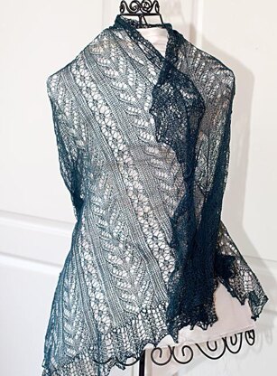 Rectangle lace shawl "Odile"