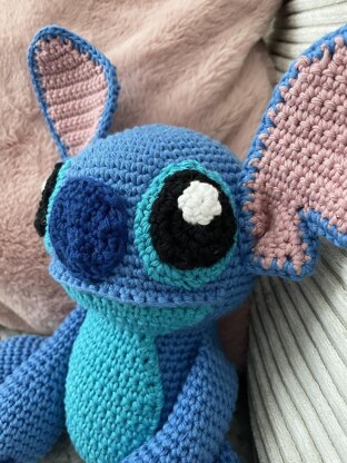 Blue alien amigurumi doll