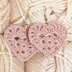 Mini Granny Square Heart Earrings