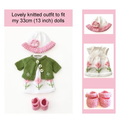 Dolls clothes outfit knitting pattern 19035
