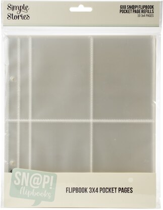 Simple Stories Sn@p! Pocket Pages For 6"X8" Flipbooks 10/Pkg - (4) 3"X4" Pockets