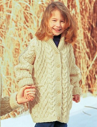 Child Shawl-Collar Jacket in Patons Classic Wool Worsted - Downloadable PDF