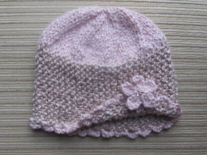 Spring Hat with a Flower for a Girl 3-6 months, 3-6 years