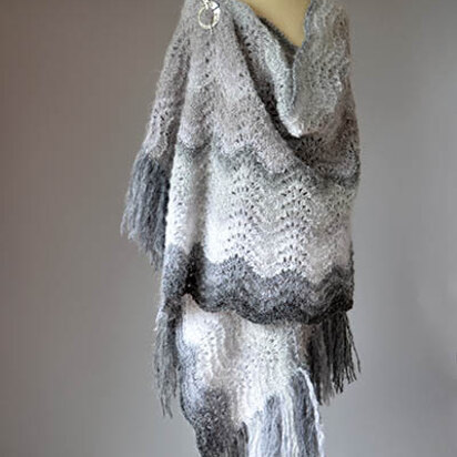 Snowbank Stole in Universal Yarn Revolutions - Downloadable PDF - knitting pattern