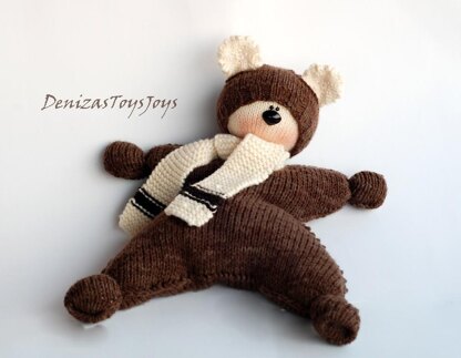 Waldorf knitted Bear doll for small babies