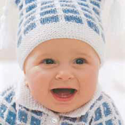 Check Stitch Cardigan and Hat Set in Patons Astra - knitting pattern