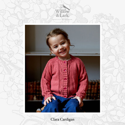 Clara Cardigan - Knitting Pattern for Girls in Willow & Lark Poetry