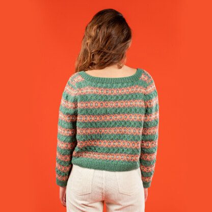 Diamond Fairisle Sweater - Free Sweater Knitting Pattern For Women in Paintbox Yarns Simply DK by Paintbox Yarns