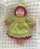 Double Frilled Dress and Hat (no. 102) for Doll, Premature or Newborn Baby