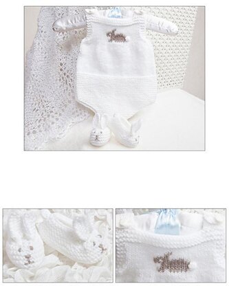 Premature to Newborn Romper with Bunny Slippers