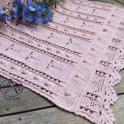 Apricot Blossom Dragonflies Blanket