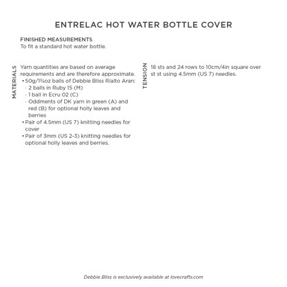 Debbie Bliss Entrelac Hot Water Bottle Cover PDF