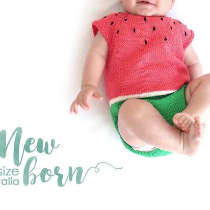 Size Newborn - Knitted Watermelon Romper