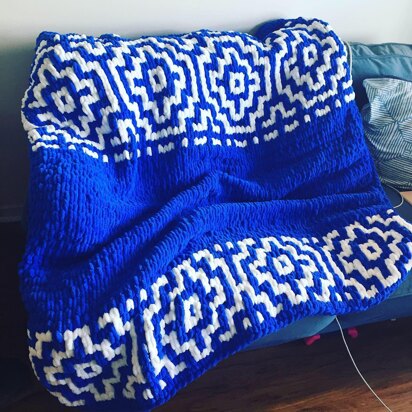 Mosaic-Knit Style Blanket