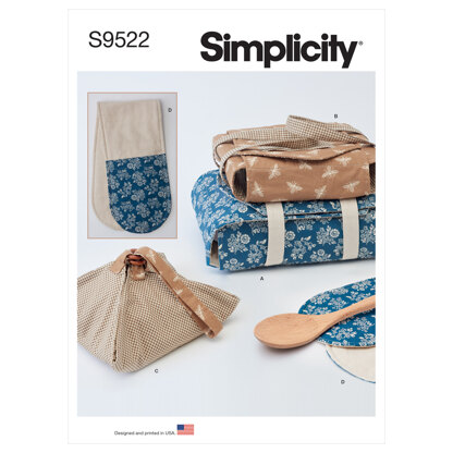 Simplicity Casserole Carriers, Pie Holder and Double Oven Mitt S9522 - Paper Pattern, Size OS (One Size Only)