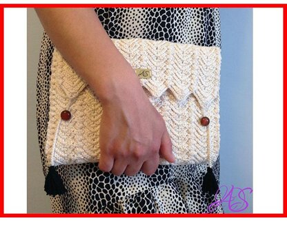 Clutch Purse Chevron with Tassels