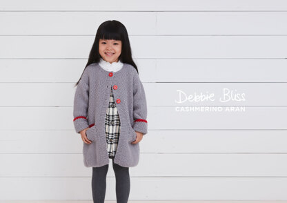 Esme Coat - Knitting Pattern for Kids in Debbie Bliss Cashmerino Aran - Downloadable PDF
