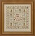 Historical Sampler Company Four Foxes Birth Sampler Cross Stitch Kit - 24cm x 24cm