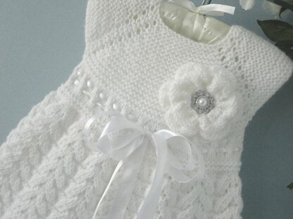 Knitting PATTERN Baby Dress Flower