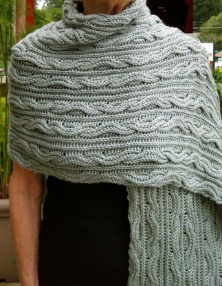 Warm Brioche Cabled Stole