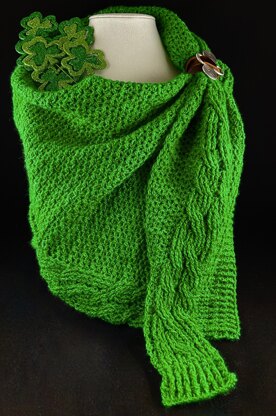 "Kiss Me! I'm Irish!" Crochet Scarf/Shawl