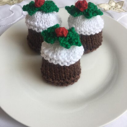 Mini Christmas Pudding & Cupcake Ferrero Lindt Chocolate Cover DK Knitting Pattern