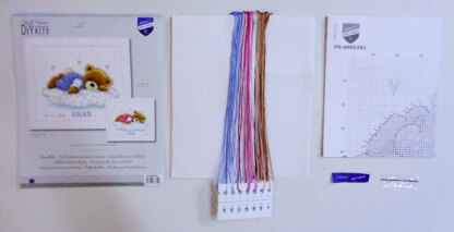 Vervaco Counted Cross Stitch Kit Snoozing Teddy Bear Cross Stitch Kit