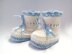 Ribbon blue baby booties